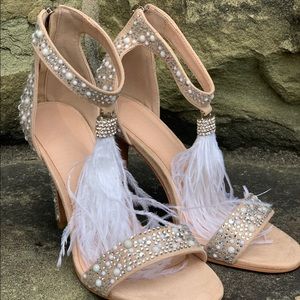 NWT Tassels Rhinestone Heeled Stilettos